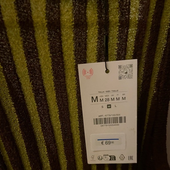 Zara Olive and Chocolate Striped Midi Dress - Picture 10 of 10